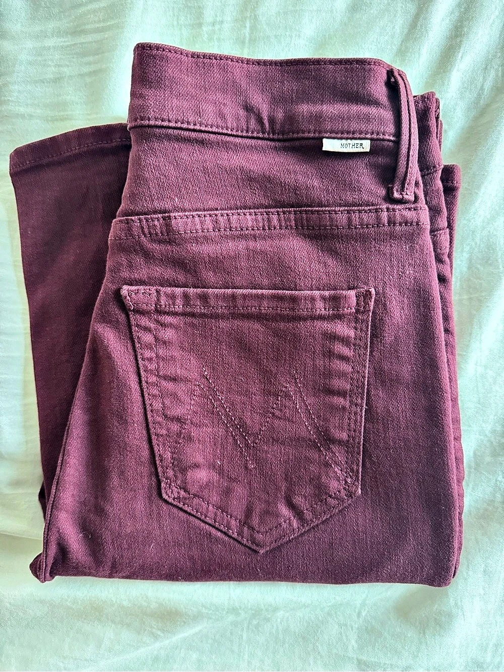 Mother burgundy Weekender Skimp jeans